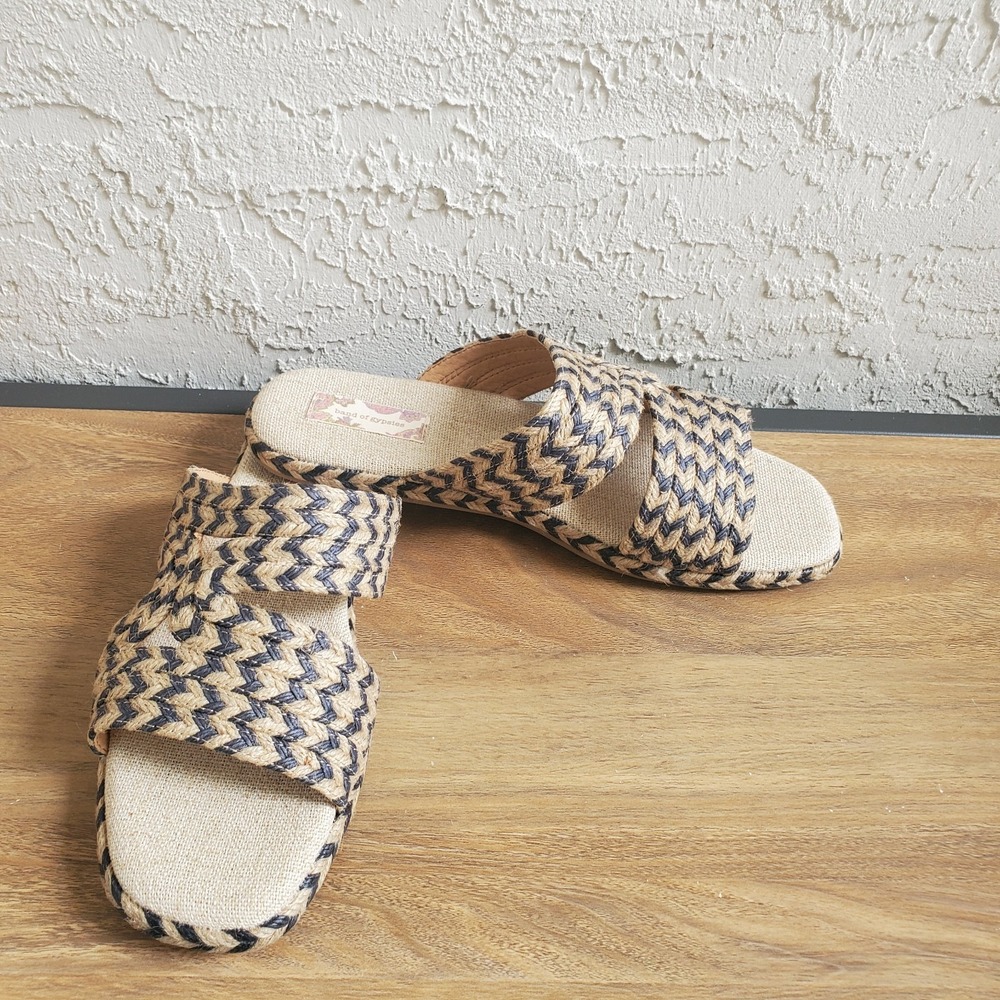 Band of Gypsies Jute Slide Womens 11 Playa Braided Herringbone‎ Sandal Boho New